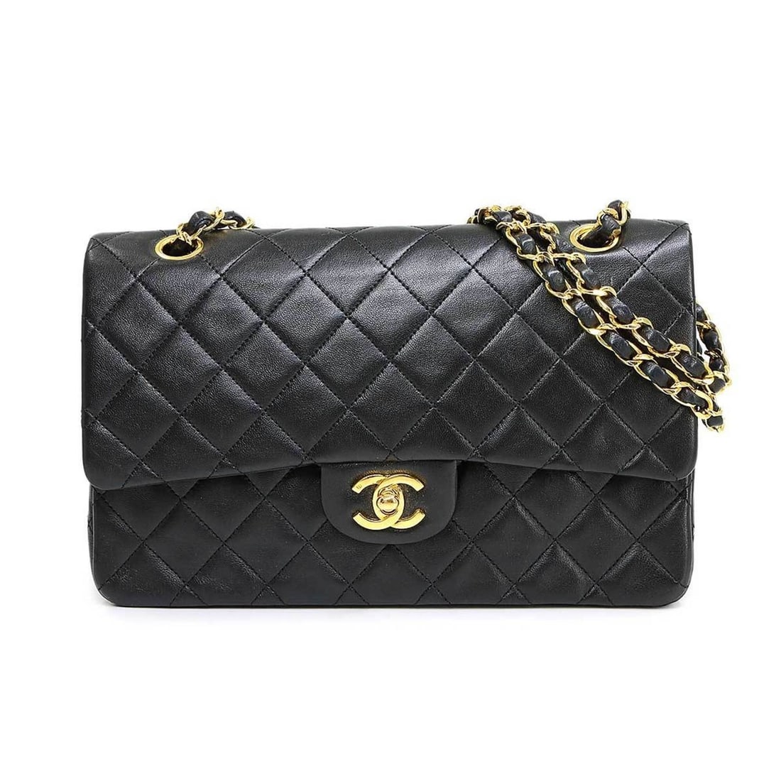 Chanel Matelasse 25 Chain Shoulder Handbag, Lambskin, Black, A01112, Gold Hardware (1 of 11)