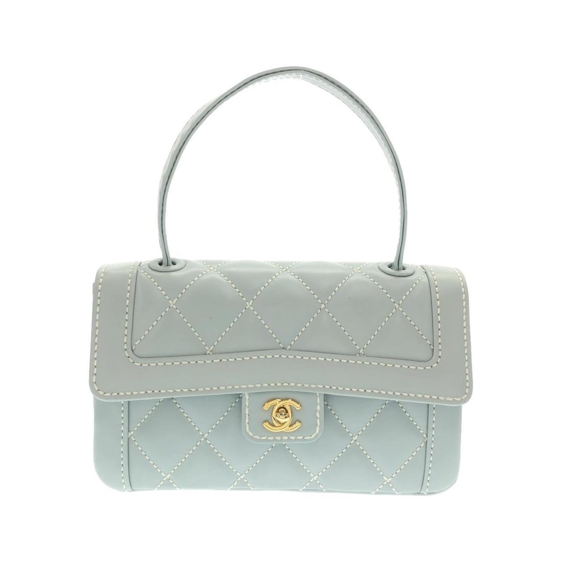 Chanel Wild Stitch Line 27569 Handbag: --- Catalog ---Category: SizeSize (HxWxD): 15cm x 25cm x 6cm / 5.9'' x 9.84'' x 2.36''Category: DesignType: HandbagColor: Light blueGender: WomenMaterial: Leather Hardware Color: GoldLeather/Fur Type: