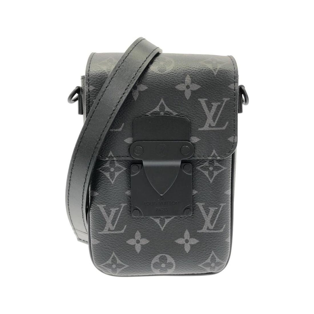 Louis Vuitton Monogram Eclipse S-Lock Vertical Wearable Wallet M82252 Shoulder Bag: --- Catalog ---Category: SizeSize (HxWxD): 17cm x 12cm x 4cm / 6.69'' x 4.72'' x 1.57''Category: DesignType: Shoulder bagColor: BlackMaterial: Coated canvas Category: GeneralMPN: M82252Brand: Louis