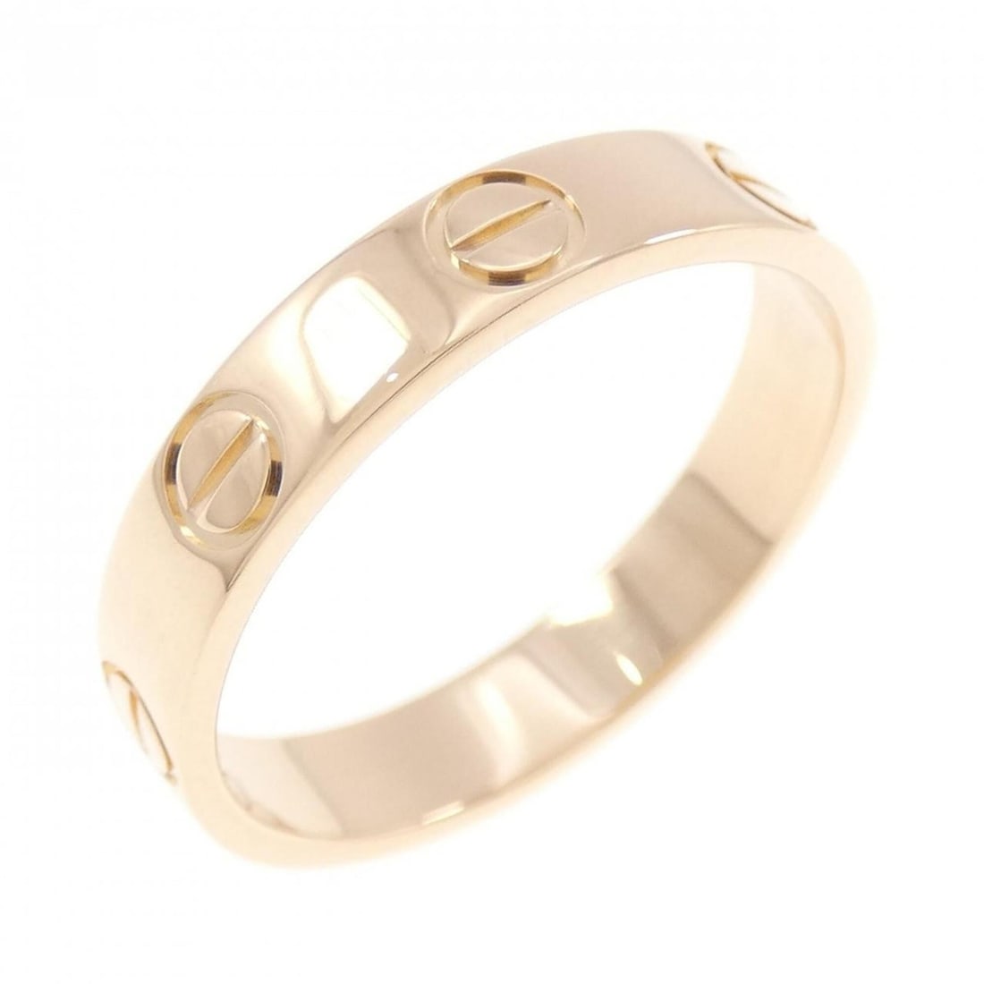 Cartier Mini Love Ring: --- Catalog ---Category: SizeUS Size: 5.5Brand Size: 50Category: DesignType: Band ringGender: WomenMaterial: Pink gold (18K)Category: GeneralBrand: Cartier--- Item List ---Section: ConditionRanking: