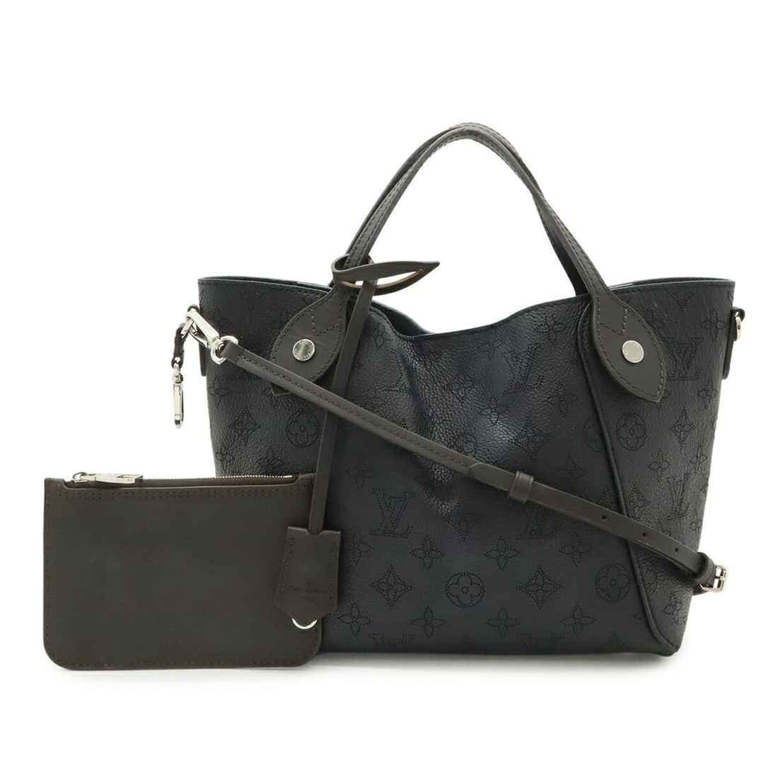 LOUIS VUITTON Louis Vuitton Monogram Mahina PM Handbag Shoulder Bag Leather Noir Black M54350 (1 of 14)