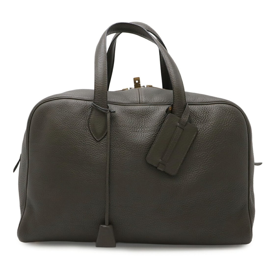 HERMES Victoria 43 Boston Bag Travel Bag, Taurillon Clemence Leather, Dark Olive, ?E Stamp (1 of 10)