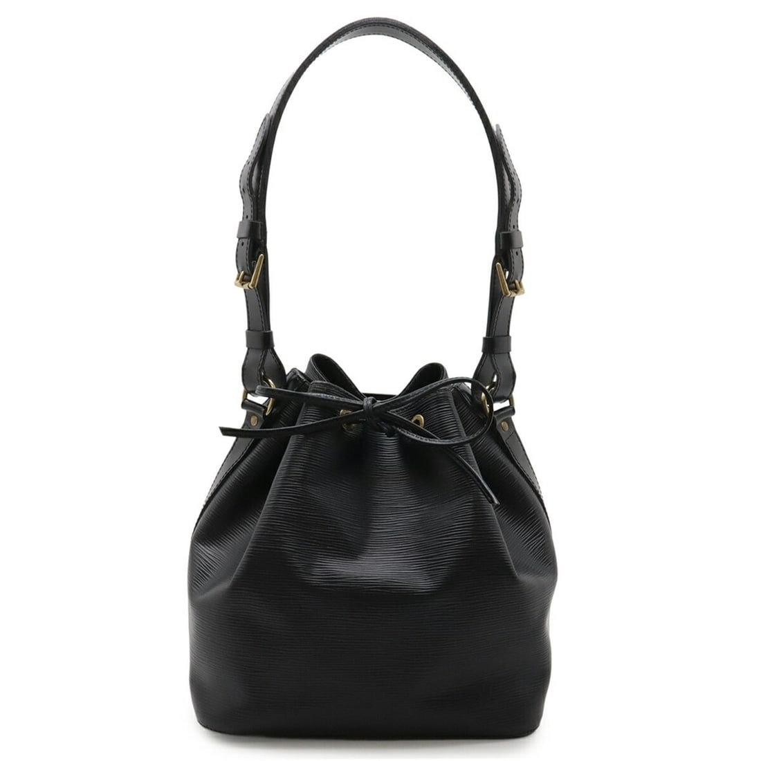 LOUIS VUITTON Louis Vuitton Epi Petit Noé Shoulder Bag, Noir Black, M44102 M59012: --- Catalog ---Category: SizeSize (HxWxD): 27cm x 25cm x 19cm / 10.62'' x 9.84'' x 7.48''Category: DesignType: Shoulder bagColor: Black, NoirGender: WomenMaterial: Epi leather Category: GeneralBrand: