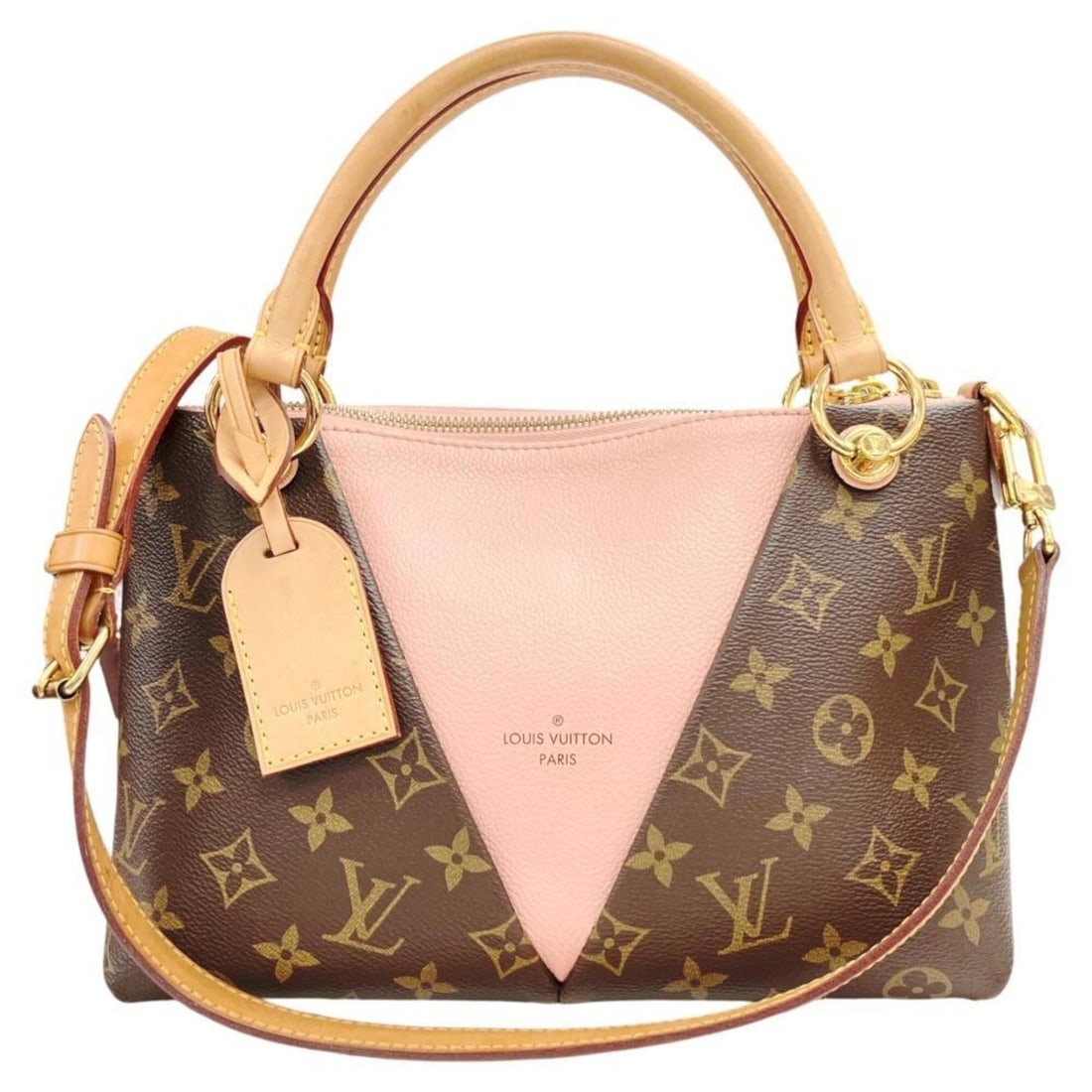 LOUIS VUITTON Louis Vuitton V Tote BB M43967 FL2158 Monogram Rose Ballerine Shoulder Bag Women's (1 of 17)