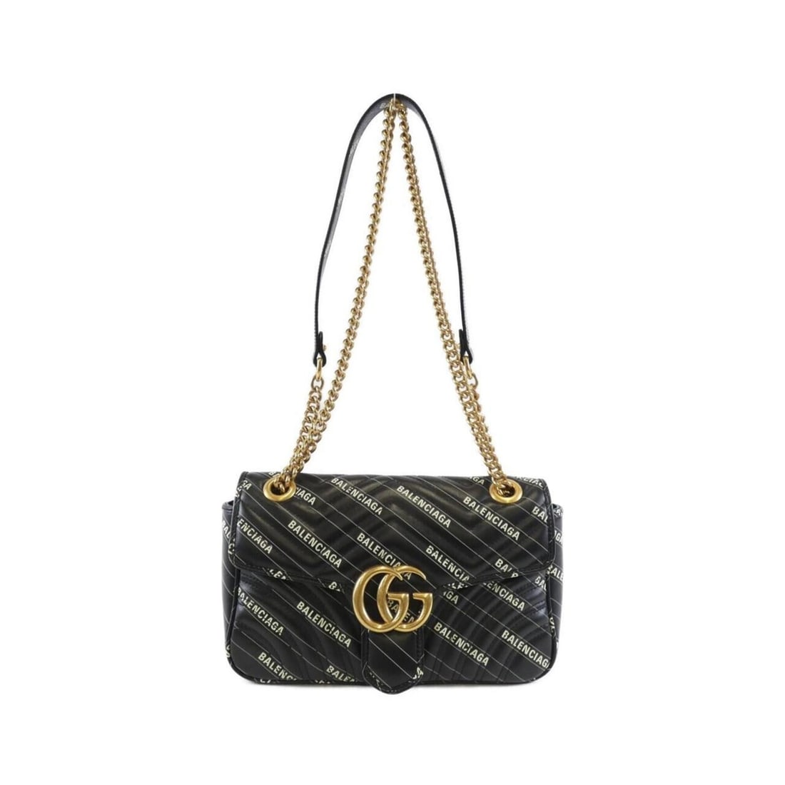 Gucci 443497 UK5AT Shoulder Bag: --- Catalog ---Category: SizeSize (HxWxD): 16cm x 25cm x 7cm / 6.29'' x 9.84'' x 2.75''Category: DesignType: Shoulder bagColor: Black, WhiteGender: WomenMaterial: Leather Hardware Color: