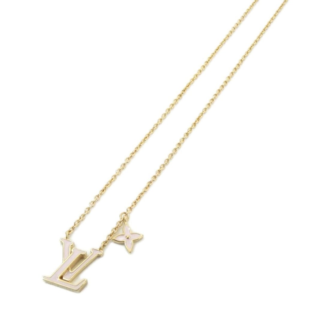 Louis Vuitton LV Iconic Enamel Necklace M01215: --- Catalog ---Category: SizePendant Size: 12mm x 13mm / 0.47'' x 0.51''Neck Circumference: 40 cm - 45 cm / 15.74'' - 17.71''Category: DesignColor: Gold, PinkGender: WomenNecklace Type:
