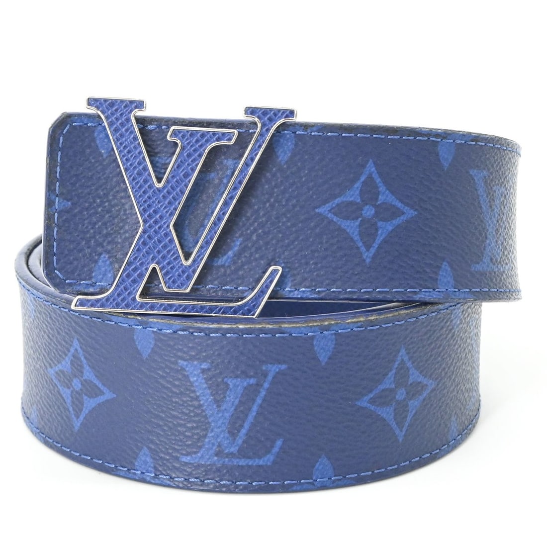 LOUIS VUITTON Louis Vuitton Belt Ceinture LV Initials Monogram Reversible Leather Taigarama Men's (1 of 20)