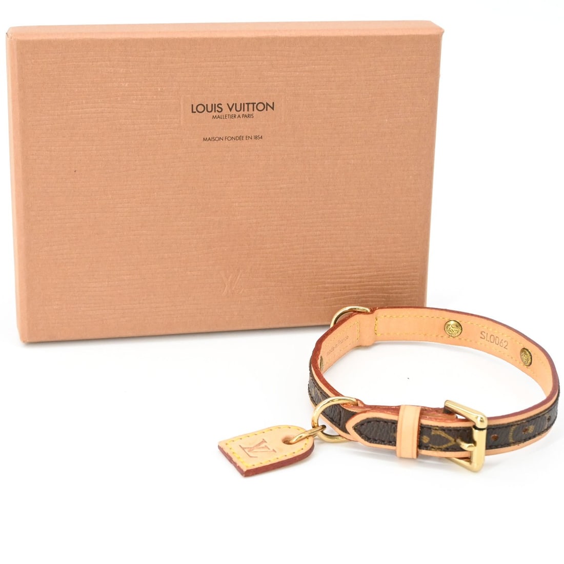 LOUIS VUITTON Monogram Collier Baxter PM Dog Collar for Small Dogs, Brown, M58072 (1 of 17)
