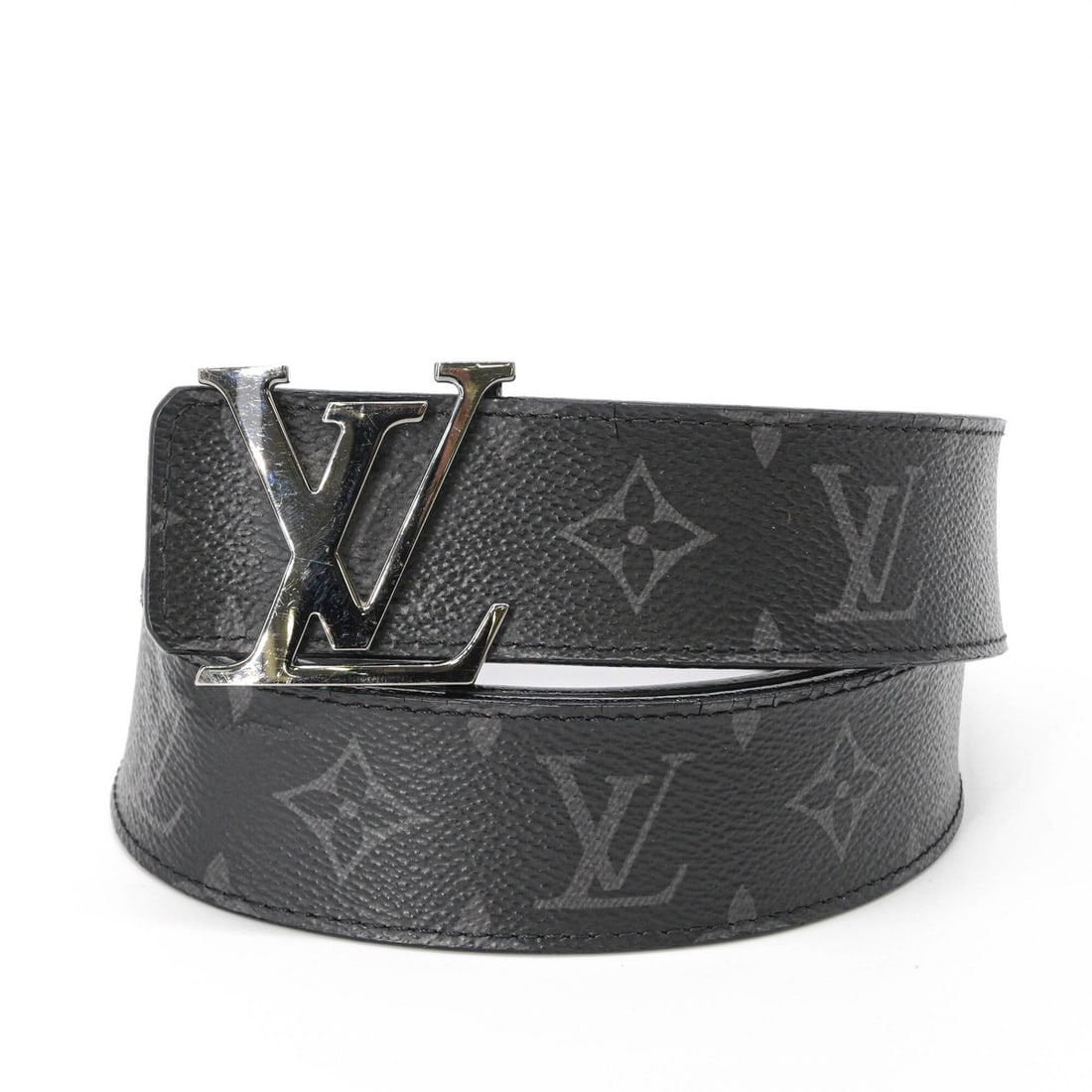 LOUIS VUITTON Louis Vuitton Ceinture Belt LV Initials Monogram Eclipse Reversible Black with (1 of 16)