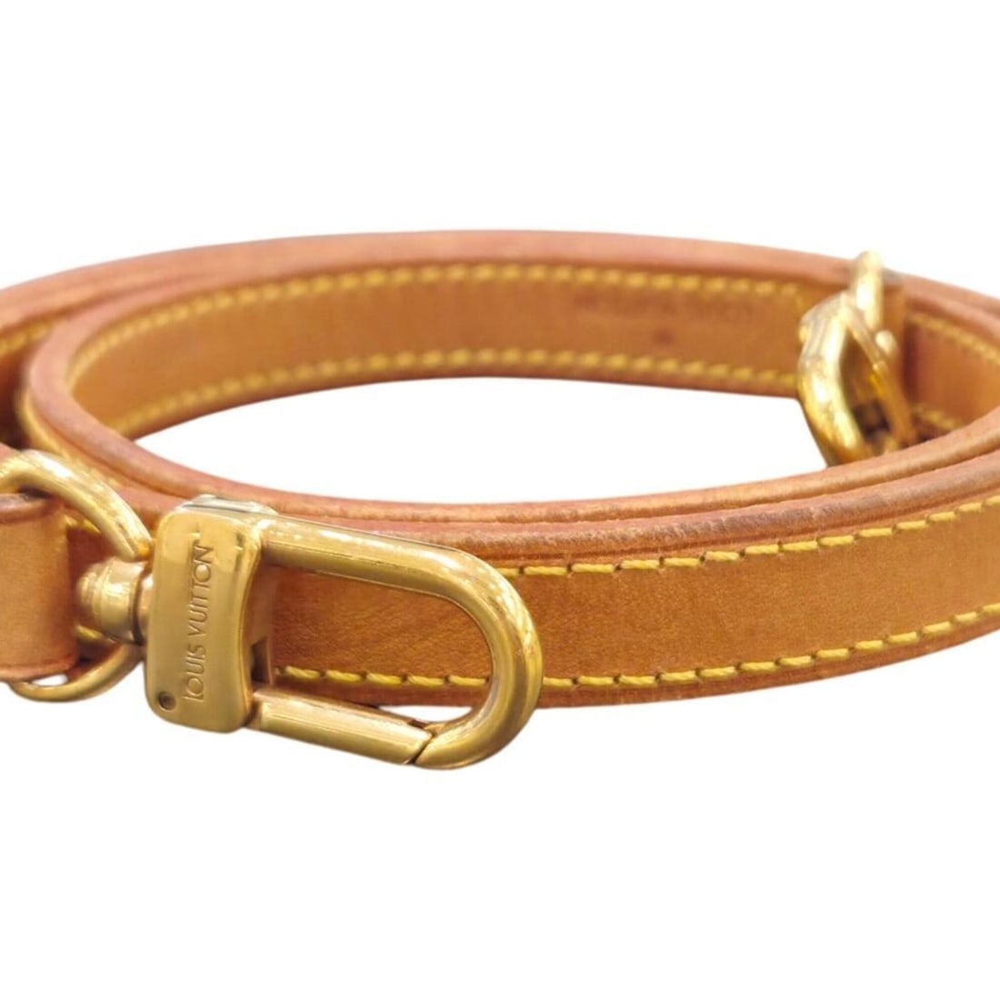 LOUIS VUITTON Louis Vuitton Shoulder Strap Leather Women's Men's Beige (1 of 9)