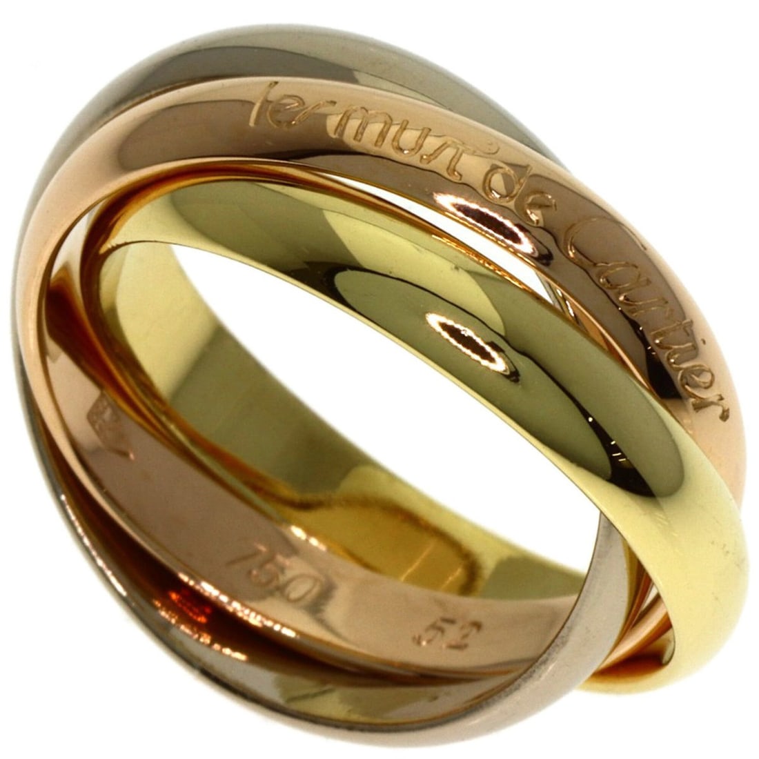 Cartier Trinity #52 Ring, 18K Yellow Gold/18K White Pink Gold, Women's, CARTIER (1 of 10)