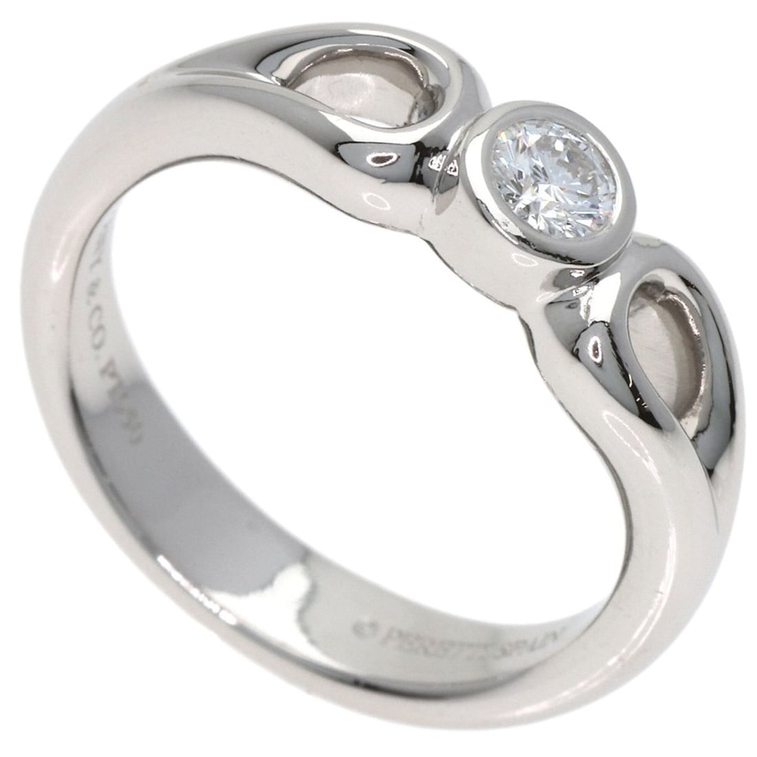 Tiffany & Co. Double Open Teardrop Diamond Ring, Platinum PT950, Women's. (1 of 19)