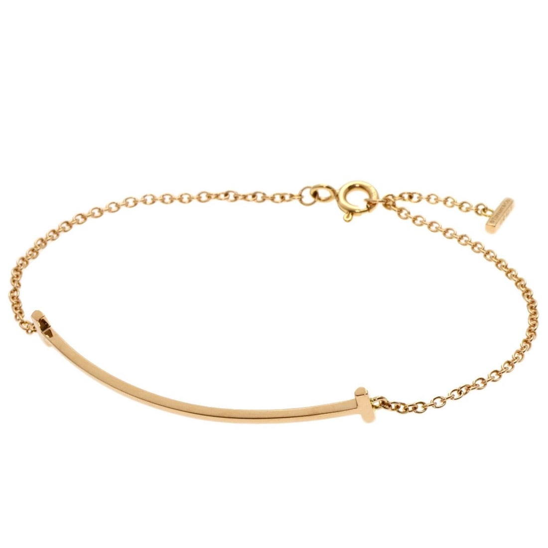 Tiffany & Co. T Smile Small Bracelet, 18K Pink Gold, Women's.: --- Catalog ---Category: SizeLength: 16cm / 6.29''Category: DesignType: Charm braceletGender: WomenMaterial: Pink gold (18K)Category: GeneralBrand: Tiffany--- Item List ---Section: ConditionRanking: R