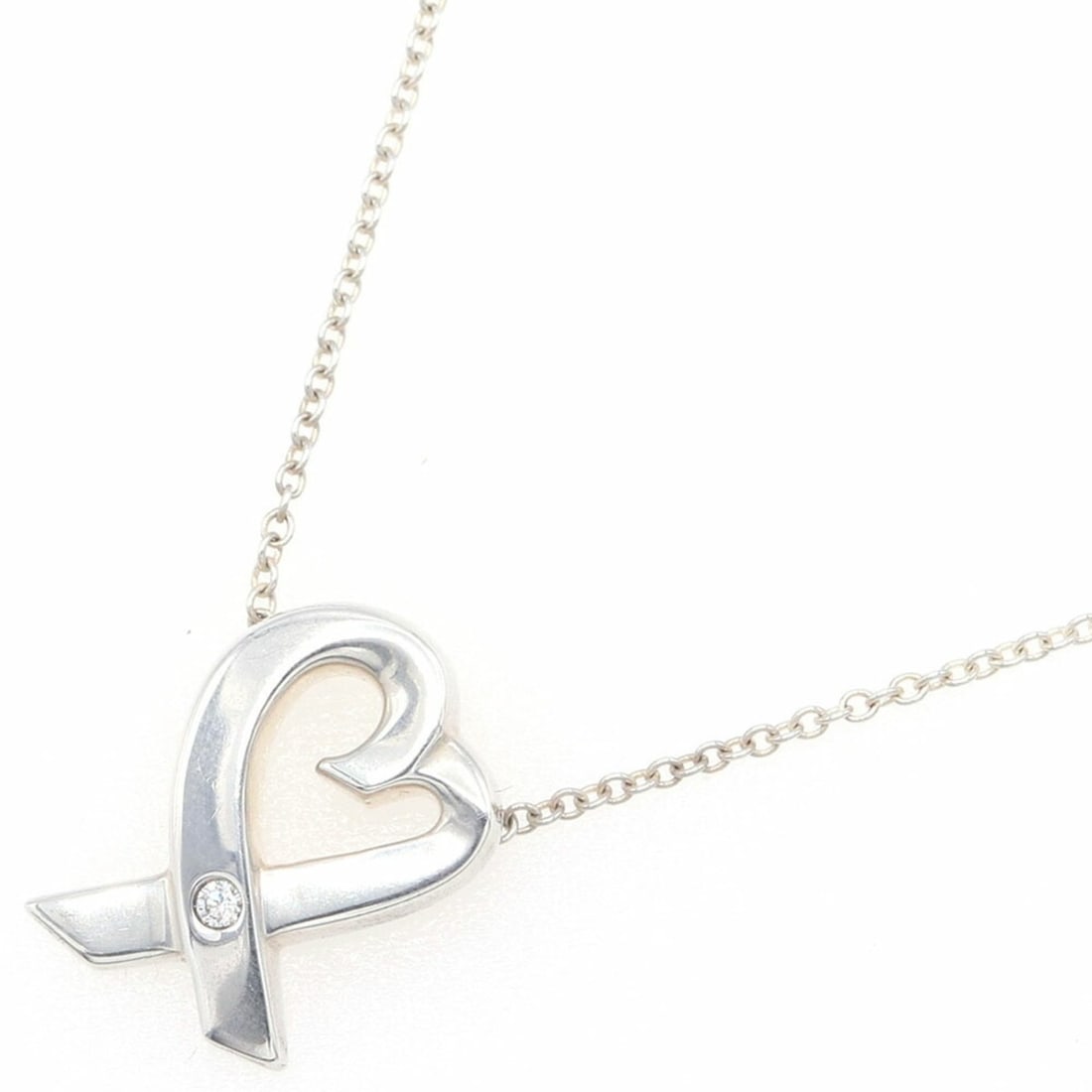 Tiffany & Co. Paloma Picasso Loving Heart Necklace with 1 Diamond, Sterling Silver 925, Diamond (1 of 20)