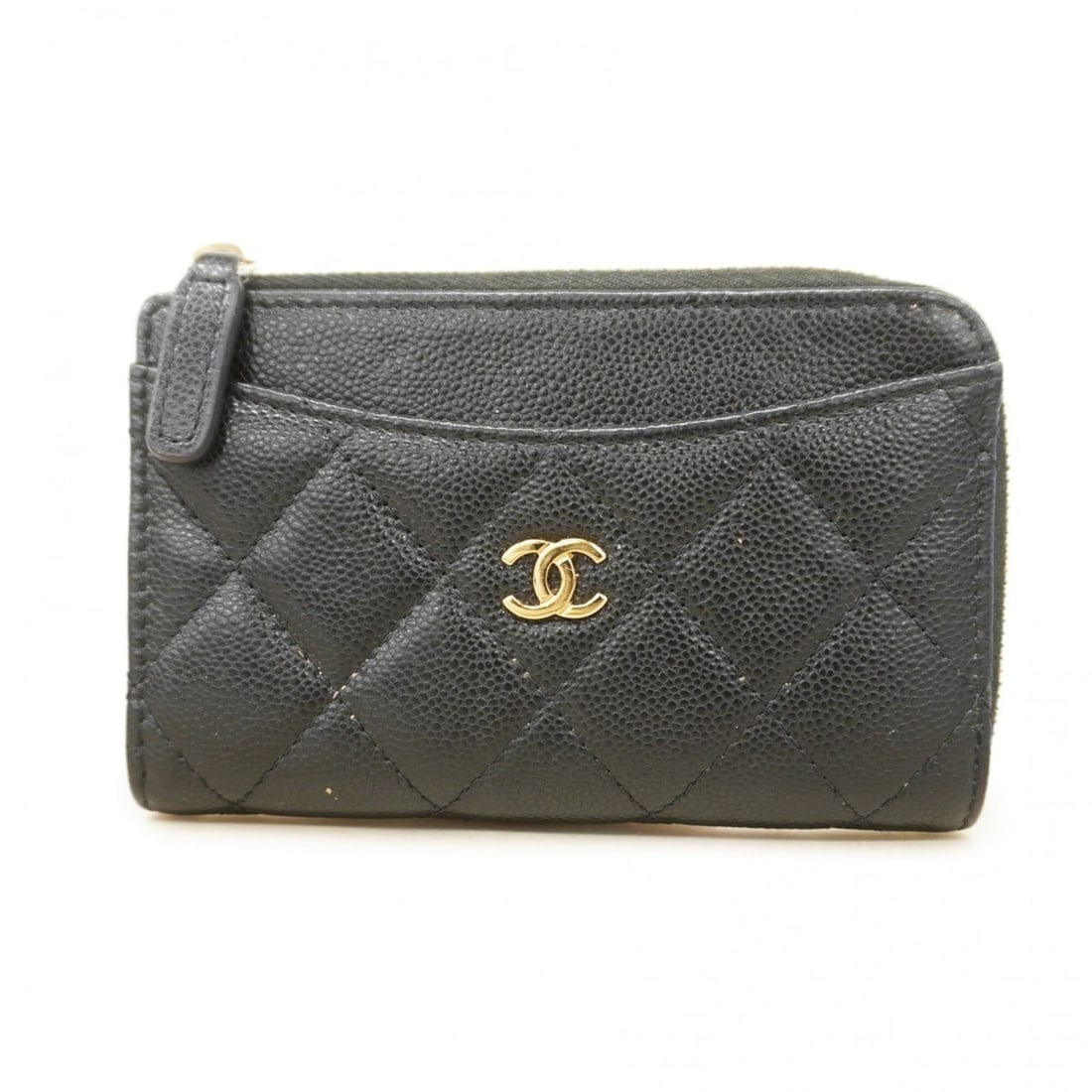 Chanel Matelassé Caviar Leather Wallet/Coin Case, Black, Women's (1 of 20)