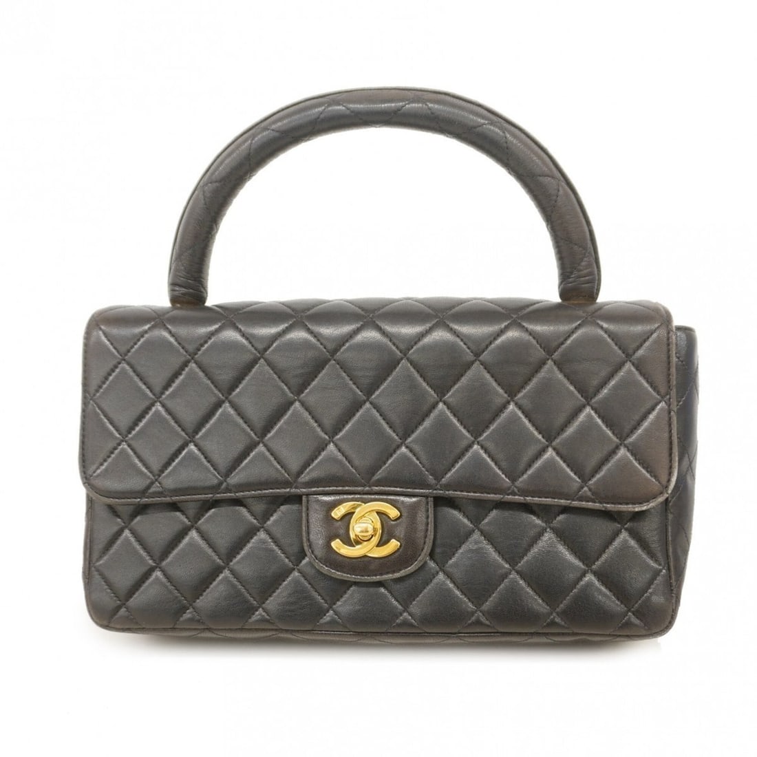 Chanel Matelassé handbag, lambskin, black, women's.: --- Catalog ---Category: SizeSize (HxWxD): 15cm x 25.5cm x 6.5cm / 5.9'' x 10.03'' x 2.55''Category: DesignType: HandbagColor: BlackGender: WomenMaterial: Leather Hardware Color: GoldLeather/Fur Type: