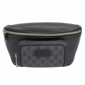 Gucci GG Supreme 795463 Waist Bag, Black, Men's