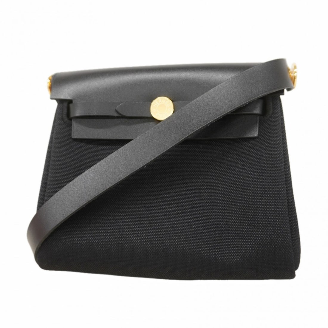 Hermes Shoulder Bag, Herbag Zip Mini, Toile Military, Black, K Stamp, Women's, P2654662 (1 of 17)