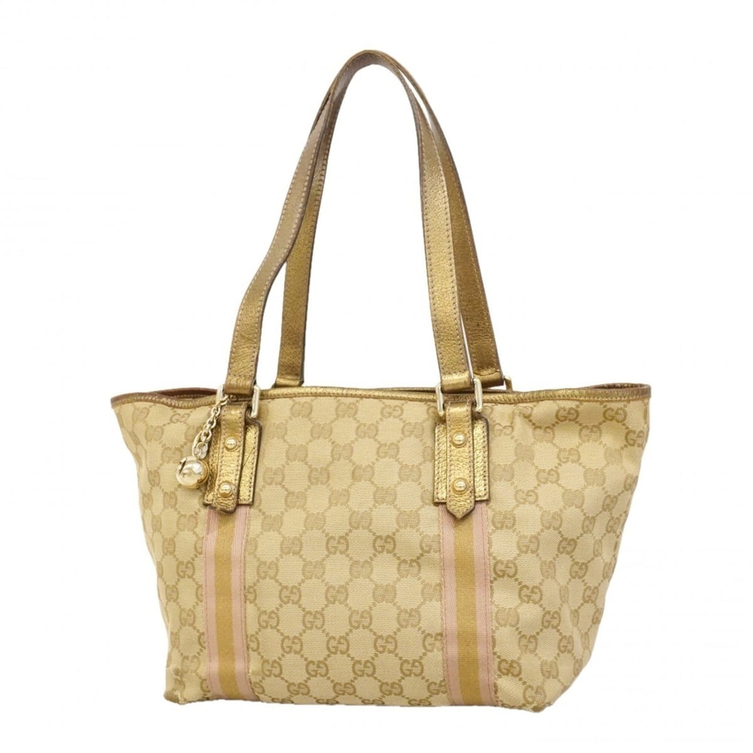 Gucci GG Canvas Tote Bag 137396, Canvas, Beige, Gold, Women's (1 of 12)