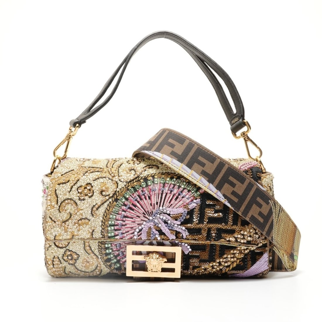 Fendi Baguette Beaded Embroidered Shoulder Bag, Multicolor: --- Catalog ---Category: SizeHandle Drop: 18.00cm / 7.09''Size (HxWxD): 16cm x 28cm x 7cm / 6.29'' x 11.02'' x 2.75''Strap Length: 90cm / 35.43''Category: DesignType: Shoulder bagColor: Multi-colorGen