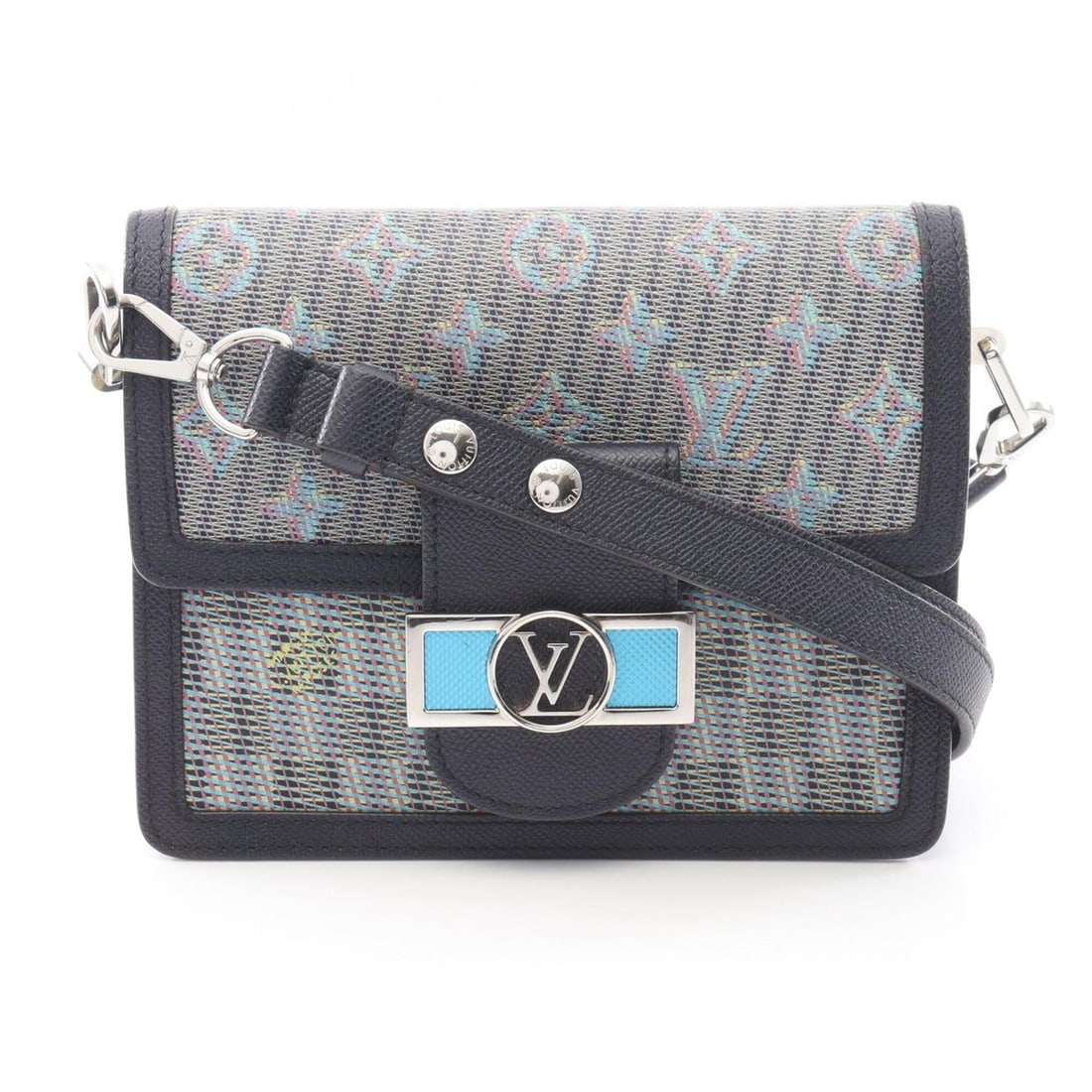 Louis Vuitton Dauphine Mini Monogram LV Pop Shoulder Bag/Handbag, Leather, Women's, Navy/Multicolor (1 of 12)