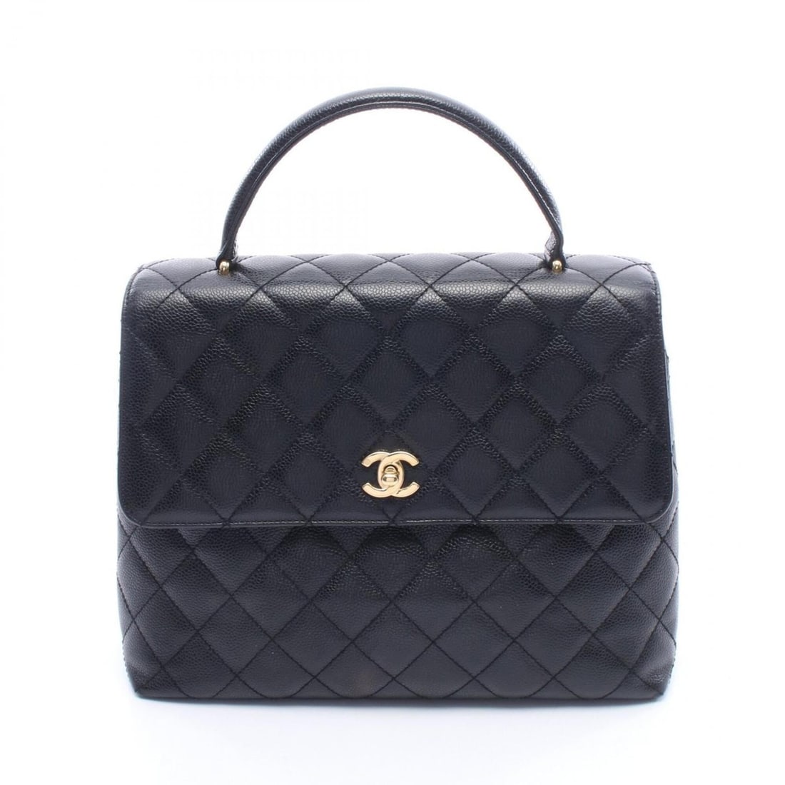 Chanel Matelassé Handbag, Caviar Leather (Grained Calfskin), Women's, Black, A12397 (1 of 10)