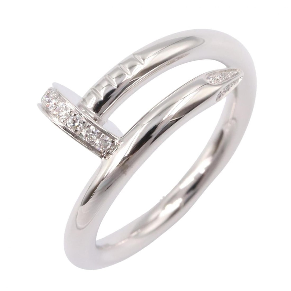 Cartier Juste un Clou Diamond Ring - 18K White Gold (18KWG) Women's Silver/Clear Tone (1 of 10)