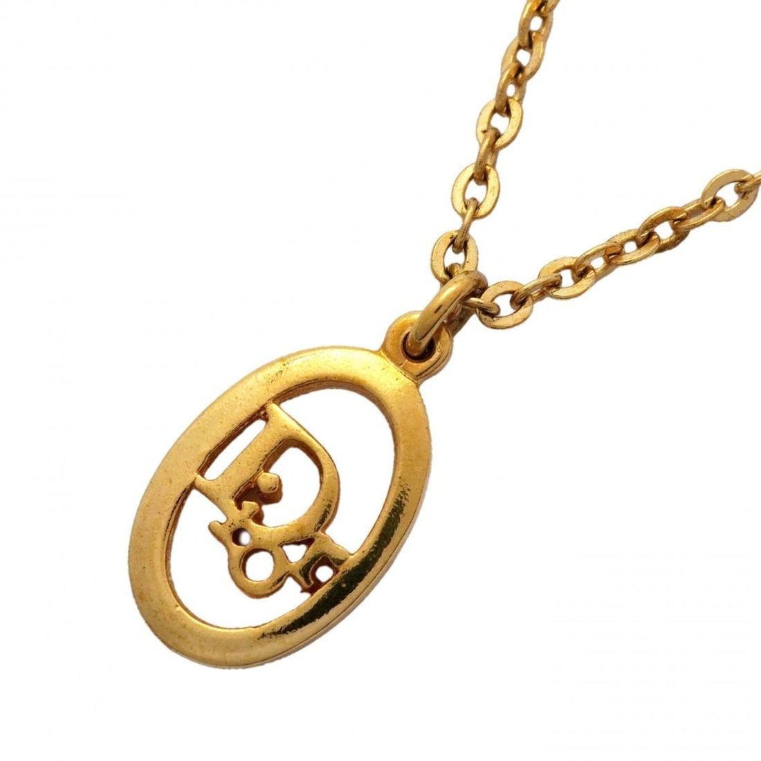 Christian Dior Necklace, Oval, GP Plated Gold, Women's (1 of 7)