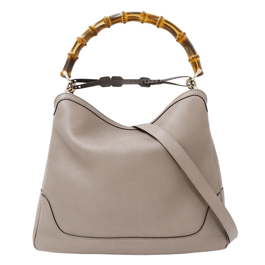 Gucci GUCCI Women's Handbag, Brand Handbag/Shoulder Bag, 2-way, Bamboo Leather, Greige, 282315 (1 of 13)