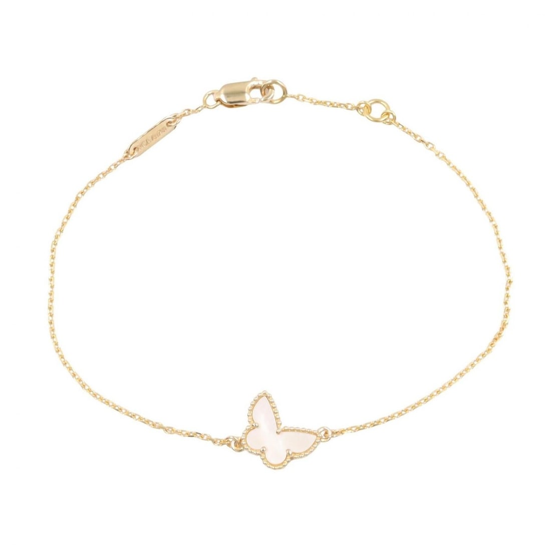 Van Cleef & Arpels Sweet Papillon Bracelet - 18K (Yellow Gold) Mother-of-Pearl Women's Gold/White: --- Catalog ---Category: SizeLength: 17cm / 6.69''Category: DesignType: Charm braceletColor: Gold, WhiteGender: WomenMaterial: Mother of pearl, Yellow gold (18K)Category: GeneralBrand: Van Cleef & Arp