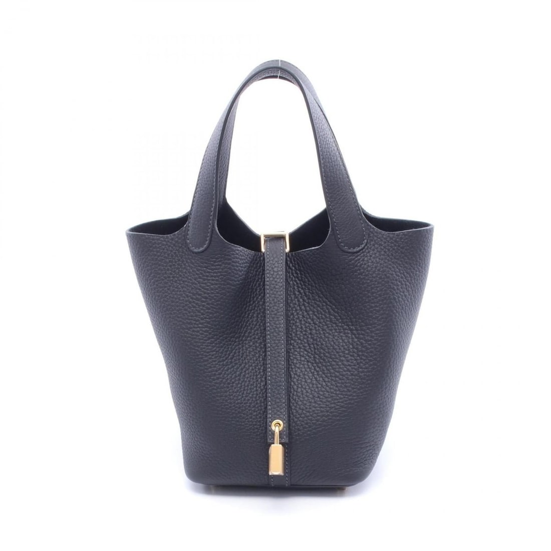 Hermes Picotin Lock PM handbag, leather, Taurillon Clemence women's, navy blue. (1 of 5)