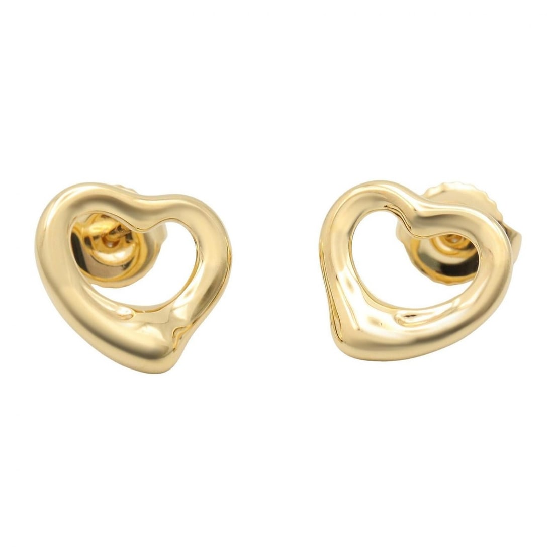 Tiffany & Co. Open Heart Earrings, 18K (Yellow Gold), Women's Jewelry, Gold Tone (1 of 5)