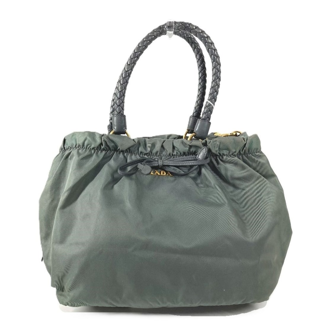 PRADA Triangle Logo Plate Bag - 2-Way (Tote Bag, Crossbody Handbag, Shoulder Bag) Leather and Nylon (1 of 17)