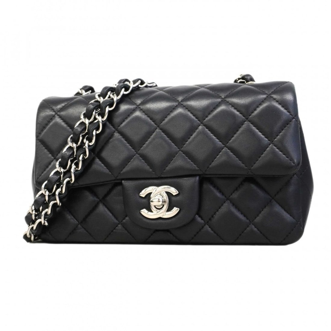 Chanel Mini Matelassé Chain Shoulder Bag, Lambskin, Black, Women's (1 of 12)