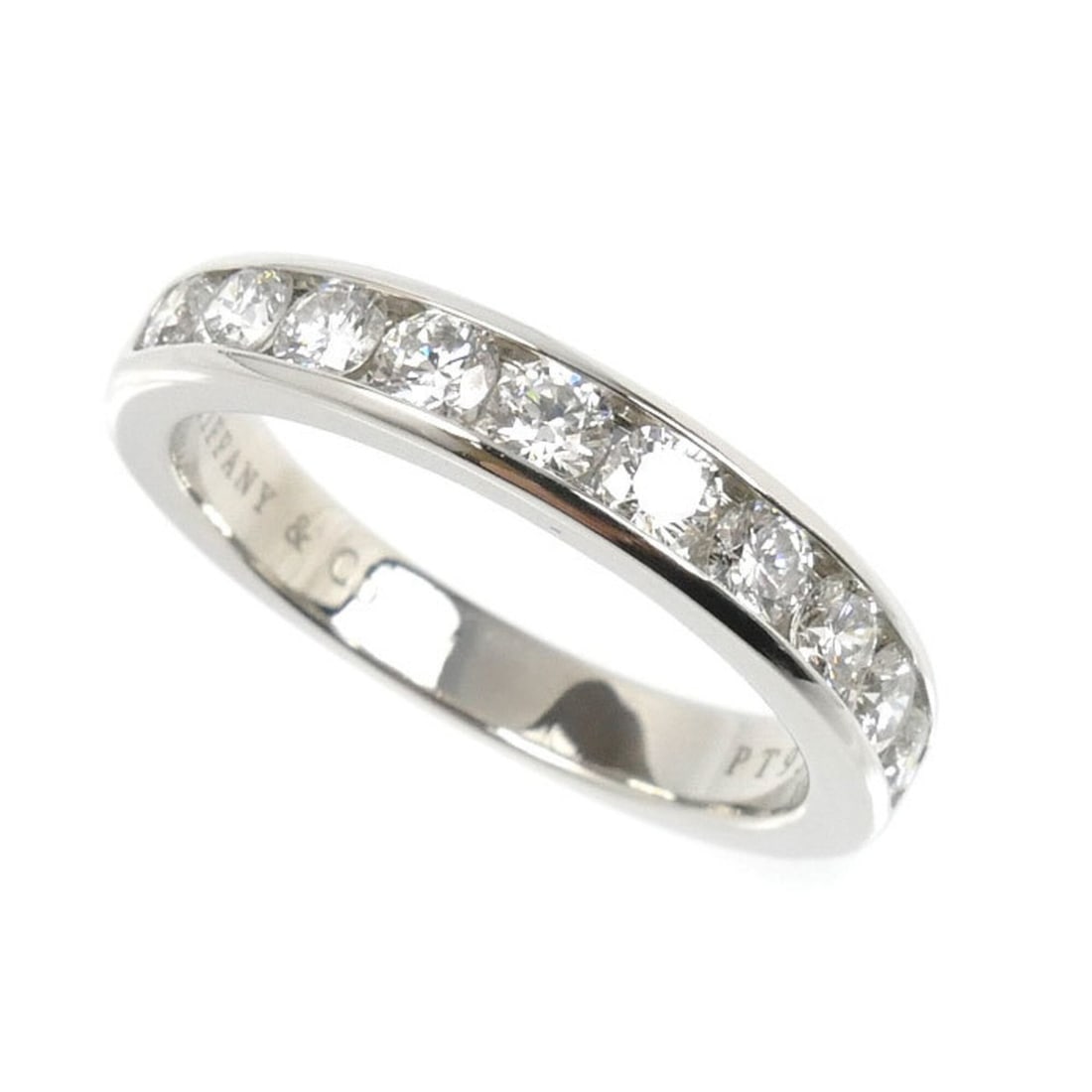 TIFFANY&Co. Tiffany & Co. Pt950 Platinum Half Eternity Ring with Diamonds, 7.7g, Women's (1 of 8)