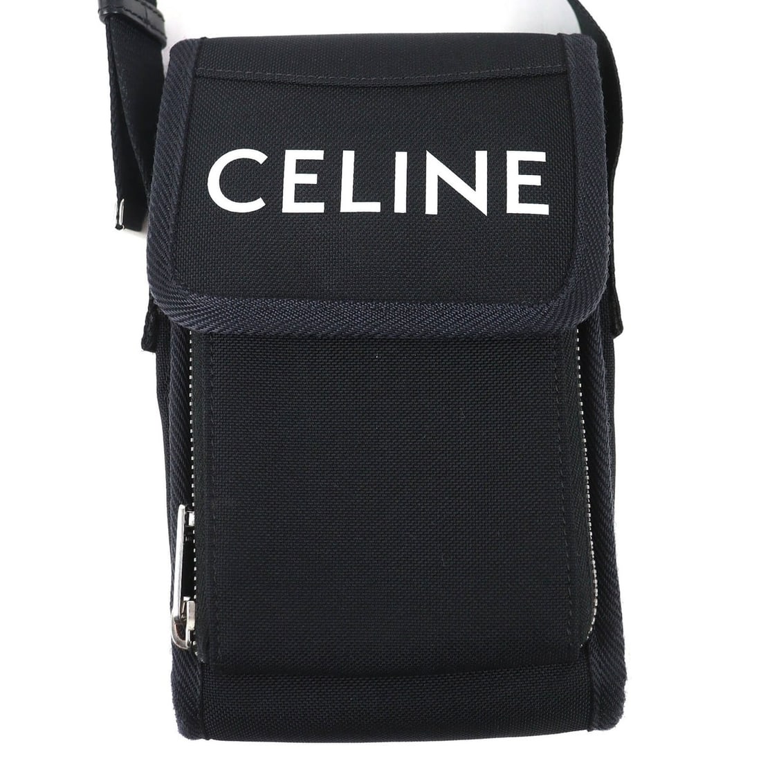 CELINE 10K032EIY TREKKING FLAP PHONE Trekking Flap Phone Logo Mobile Pouch Shoulder Bag Black with (1 of 15)
