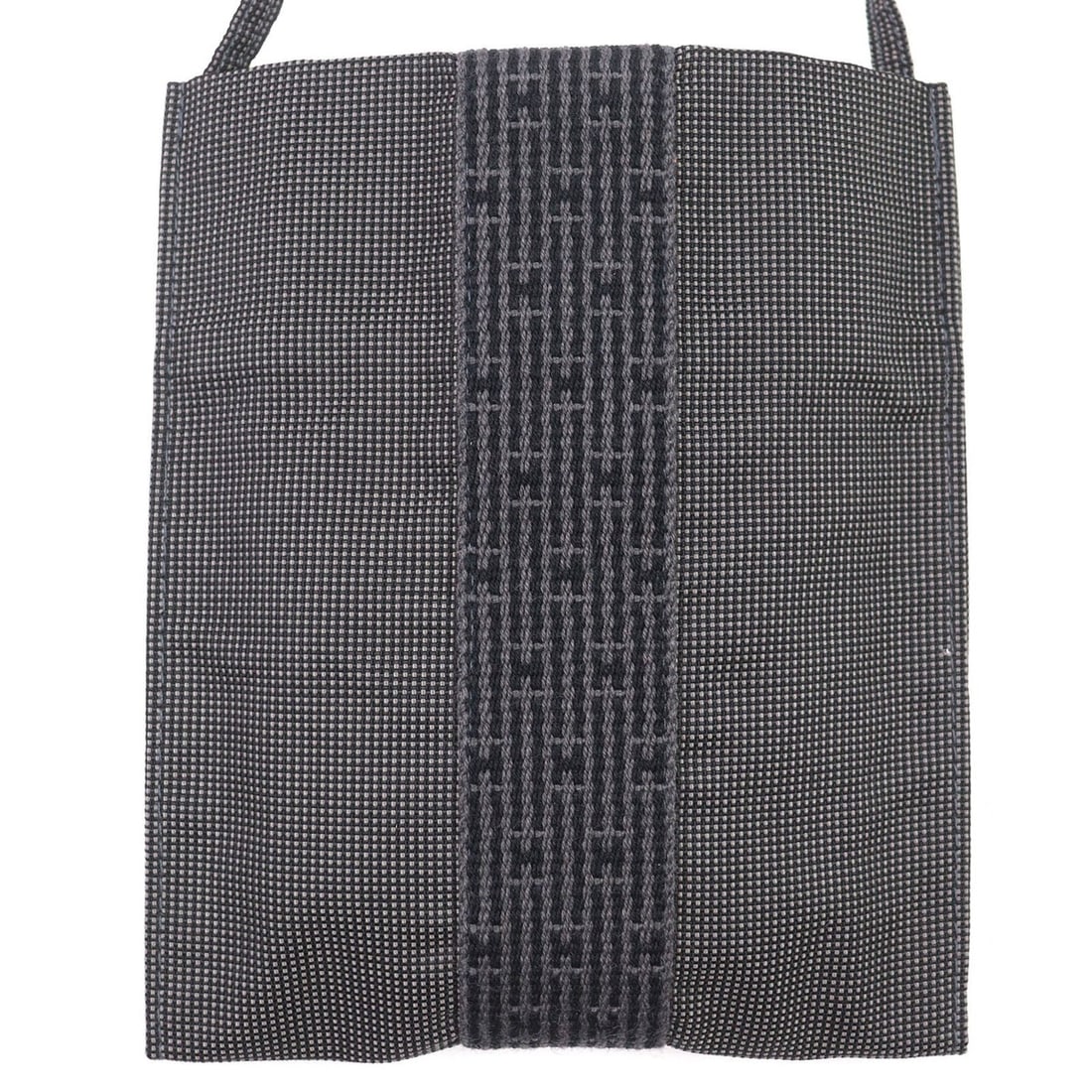 HERMES Hermes Herline H Logo Canvas Pochette Crossbody Bag Shoulder Gray Made in France Women's: --- Catalog ---Category: SizeSize (HxWxD): 19.5cm x 17cm / 7.67'' x 6.69''Category: DesignType: Pochette, Shoulder bag, Sling bagColor: GrayGender: WomenMaterial: Polyester , Polyamide Category: Gener