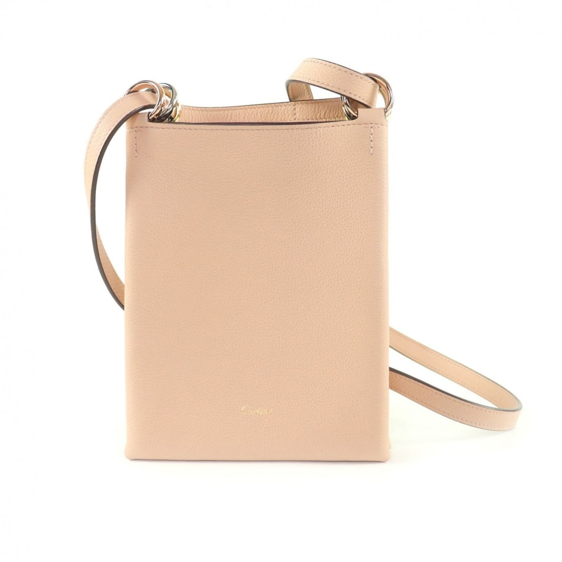 Cartier L1002481 Trinity 100th Anniversary Leather Shoulder Bag, Pink, Made in Italy, Women's (1 of 11)