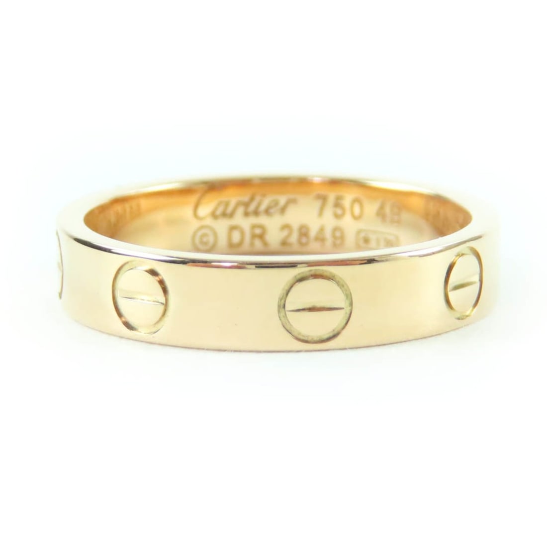 Cartier DR2849 LOVE Ring, Small, K18 750 (PG), Pink Gold, Size 49 (equivalent to Japanese size),: --- Catalog ---Category: SizeJP Size: 9Brand Size: 49Category: DesignType: Band ringColor: Pink goldGender: WomenMaterial: Pink gold (18K)Category: GeneralLine: LoveBrand: CartierCountry of Origin: Ja