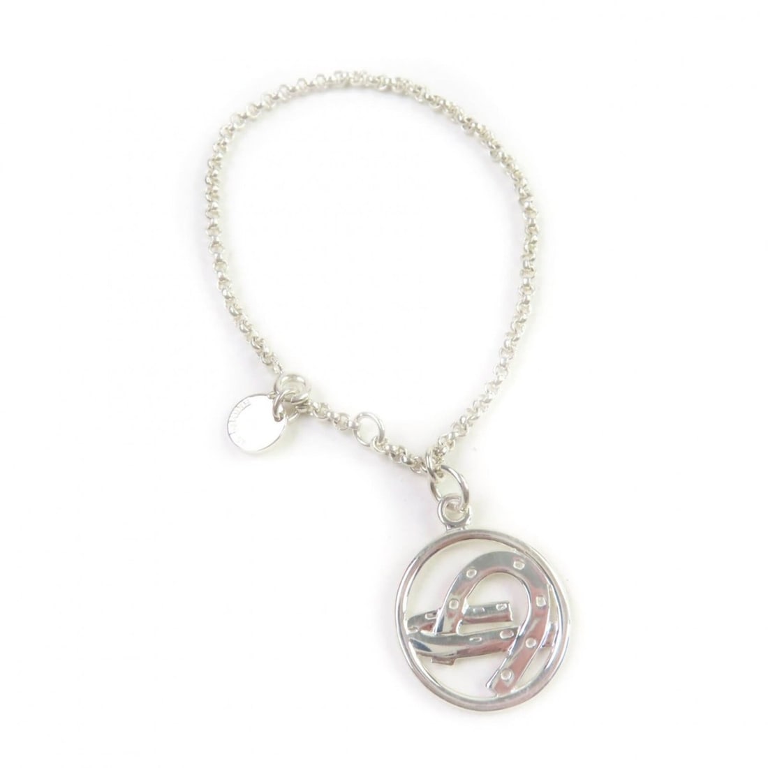 HERMES 925 Horseshoe Bracelet with Rolo Chain, Silver, Weight 6.8g, Women's: --- Catalog ---Category: SizeLength: 18.5cm / 7.28''Category: DesignType: Charm braceletColor: SilverMetal: SilverGender: WomenMaterial: Silver 925Metal Purity: Silver925Category: GeneralBrand: Hermes