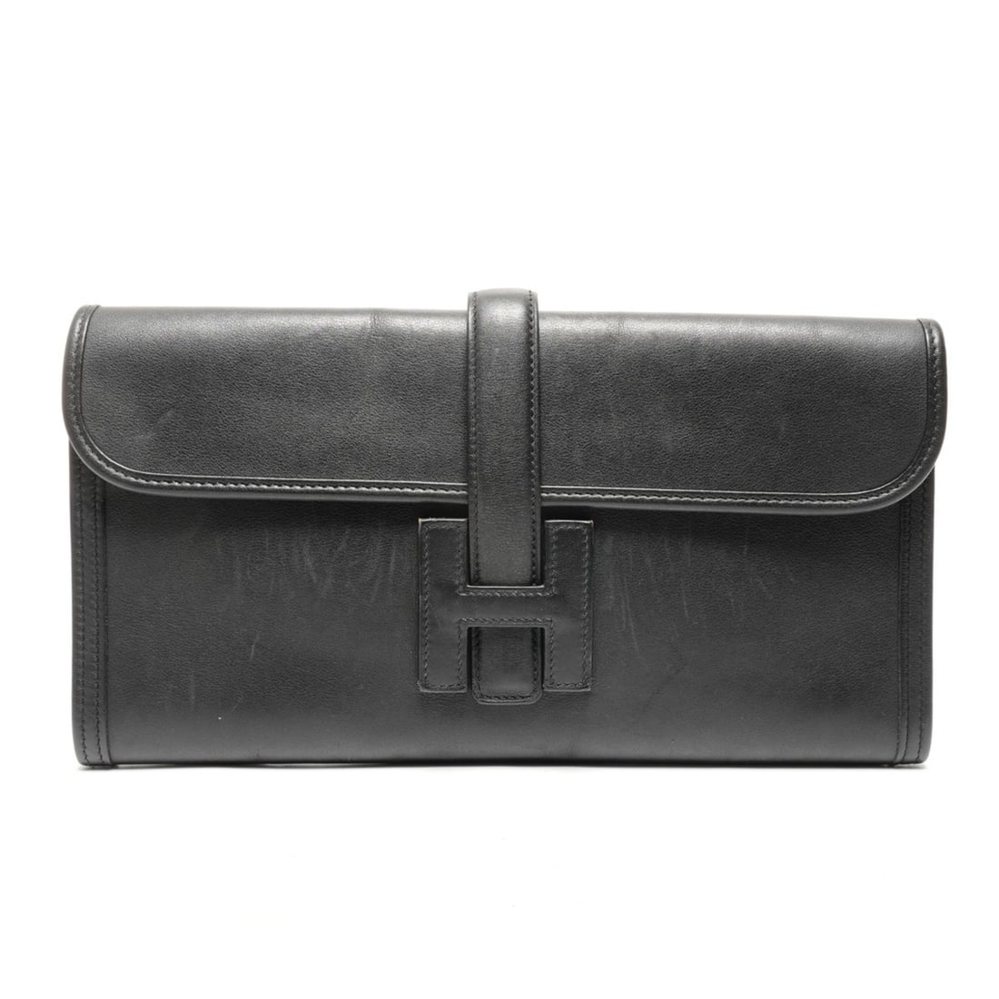 Hermes Jige Elan 29 Veau Swift Clutch Bag, Black: --- Catalog ---Category: SizeSize (HxWxD): 16cm x 28.5cm x 1.5cm / 6.29'' x 11.22'' x 0.59''Category: DesignType: Clutch bagColor: BlackGender: Women,MenMaterial: Swift leather Category: GeneralLine: