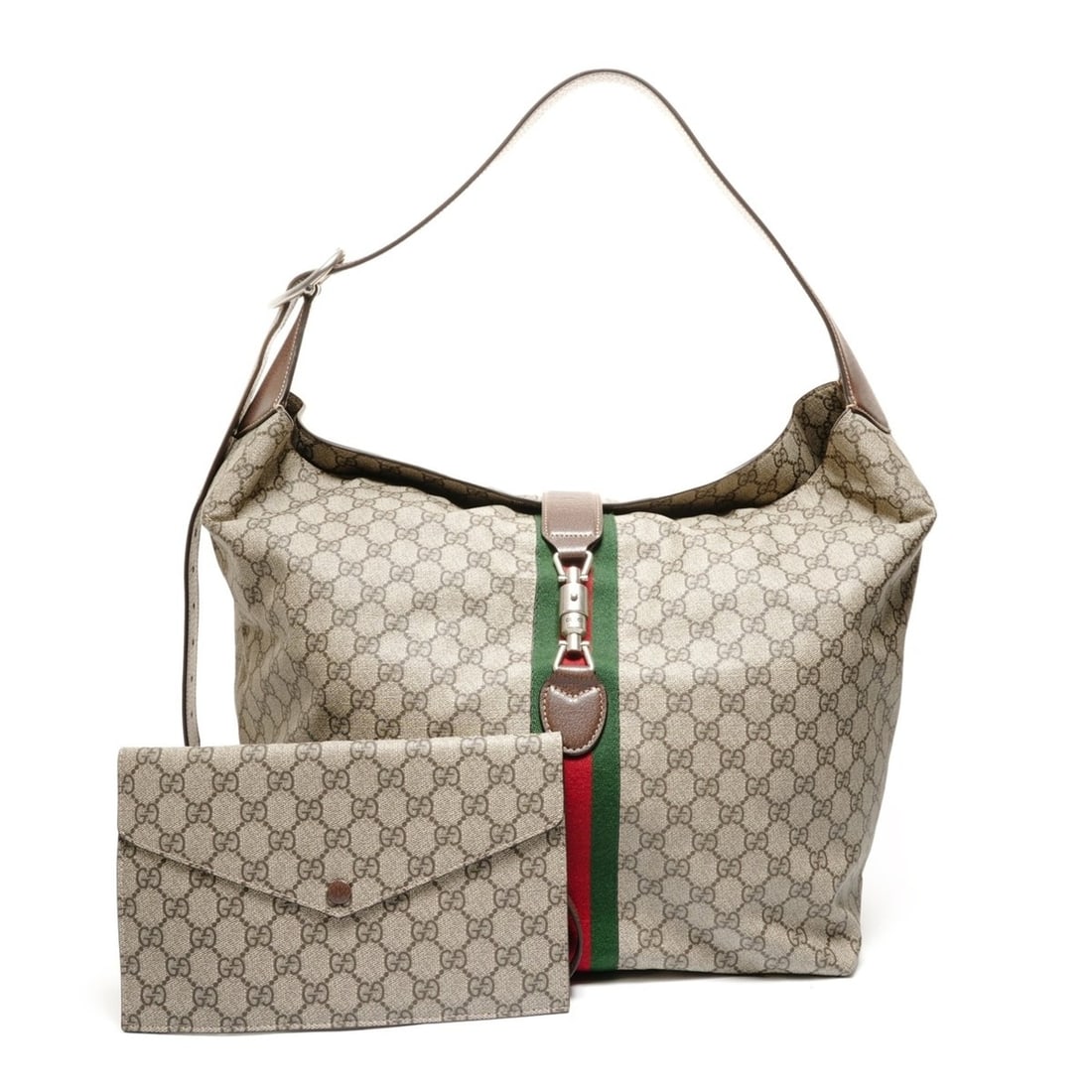 Gucci New Jackie GG Supreme Sherry Line Shoulder Bag, Brown (1 of 15)