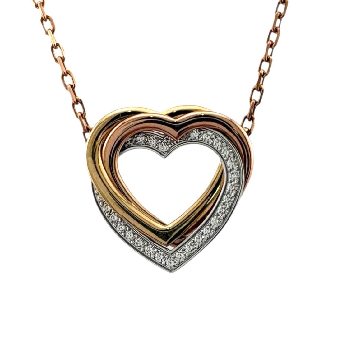 Cartier Trinity Heart Necklace, 18K Gold Diamond Necklace for Women. (1 of 7)