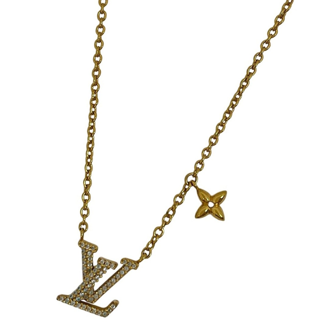 Louis Vuitton Collier LV Iconic Logo Necklace GP Gold Women's (1 of 4)