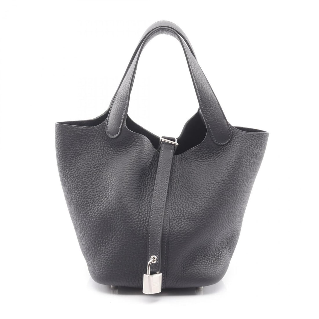 Hermes Picotin Lock PM handbag, leather, Taurillon Clemence women's, navy blue. (1 of 9)