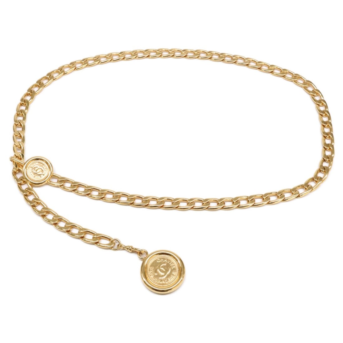 CHANEL 94P Coco Mark Cambon Coin Gold Chain Belt Women's (1 of 11)