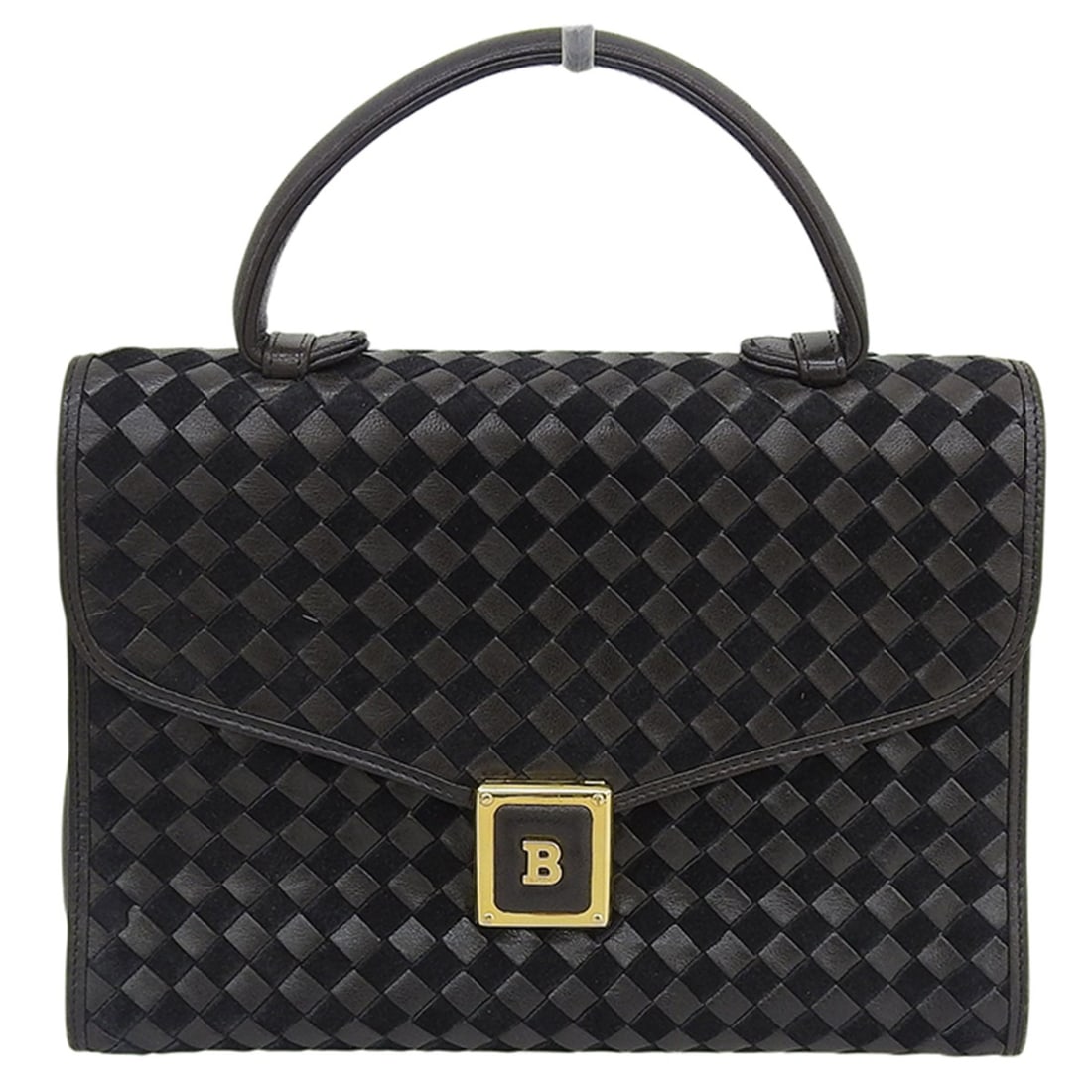 BALLY Bally Leather x Suede Vintage Woven Handbag for Women, Black Brown.: --- Catalog ---Category: SizeSize (HxWxD): 18cm x 25cm x 11.5cm / 7.08'' x 9.84'' x 4.52''Category: DesignType: HandbagColor: Black, BrownGender: WomenMaterial: Leather Category: GeneralBrand: Bally--