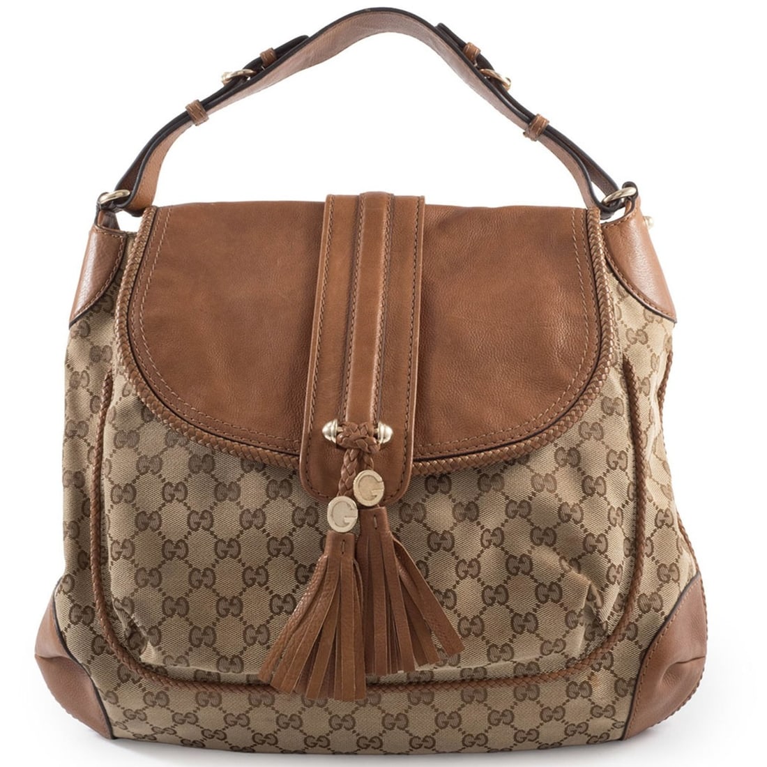 Gucci Marrakech Shoulder Bag 257021 GG Canvas | Leather Beige Brown Women's GUCCI (1 of 19)