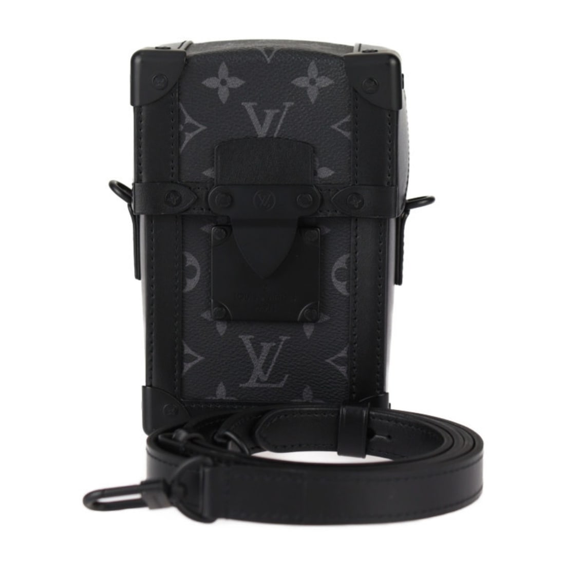 LOUIS VUITTON Louis Vuitton Vertical Trunk Wearable Wallet Shoulder Bag M82077 Leather Black Grey (1 of 20)
