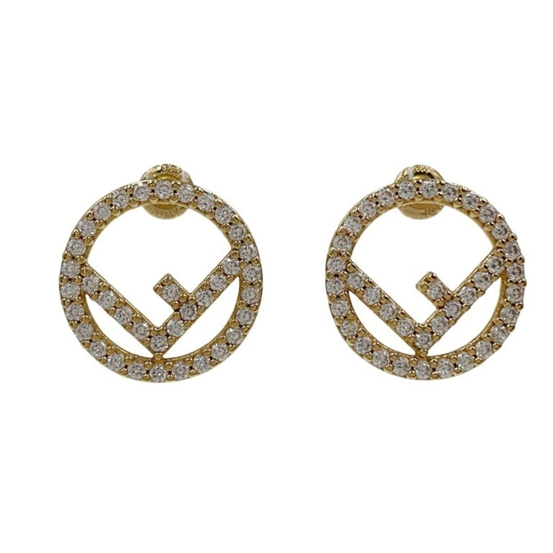 FENDI F-Is Earrings 8AH302 Gold Plated Rhinestones for Women: --- Catalog ---Category: SizeSize (HxWxD): 18.00mm x 18.00mm / 0.71'' x 0.71''Category: DesignType: Stud earringsColor: GoldStone: RhinestoneGender: WomenCategory: GeneralBrand: FendiCountry of Origin